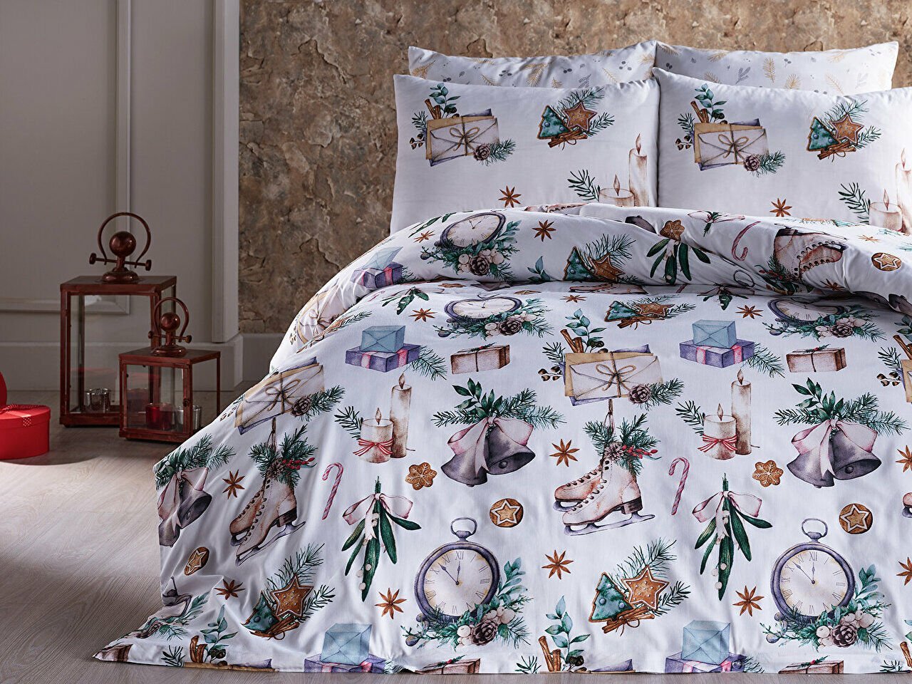 Polycotton Skate Nevresim Takımı Çift King Size - Yeşil