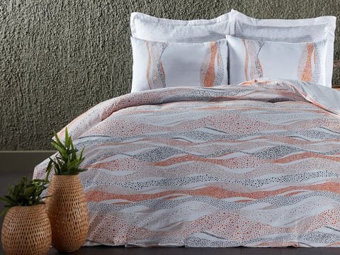 Polycotton Pamuklu Nevresim Takımı Lidya Tek Kişilik - Turuncu