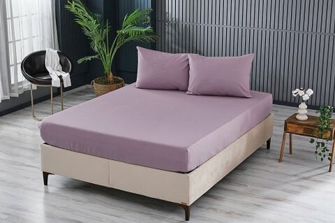 Colourful Fitted Çarşaf Çift King Size - Lila