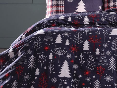 Ranforce Winter Story Nevresim Takımı Çift King Size - Lacivert