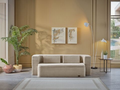 Serena Fonksiyonel Yatak Olabilen Pedli Koltuk Bej