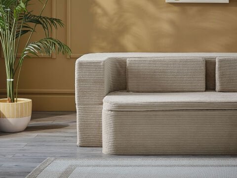 Serena Fonksiyonel Yatak Olabilen Pedli Koltuk Bej