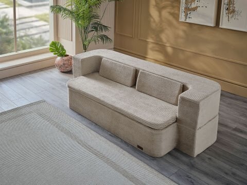 Serena Fonksiyonel Yatak Olabilen Pedli Koltuk Bej