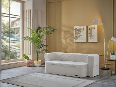 Serena Fonksiyonel Yatak Olabilen Pedli Koltuk Krem