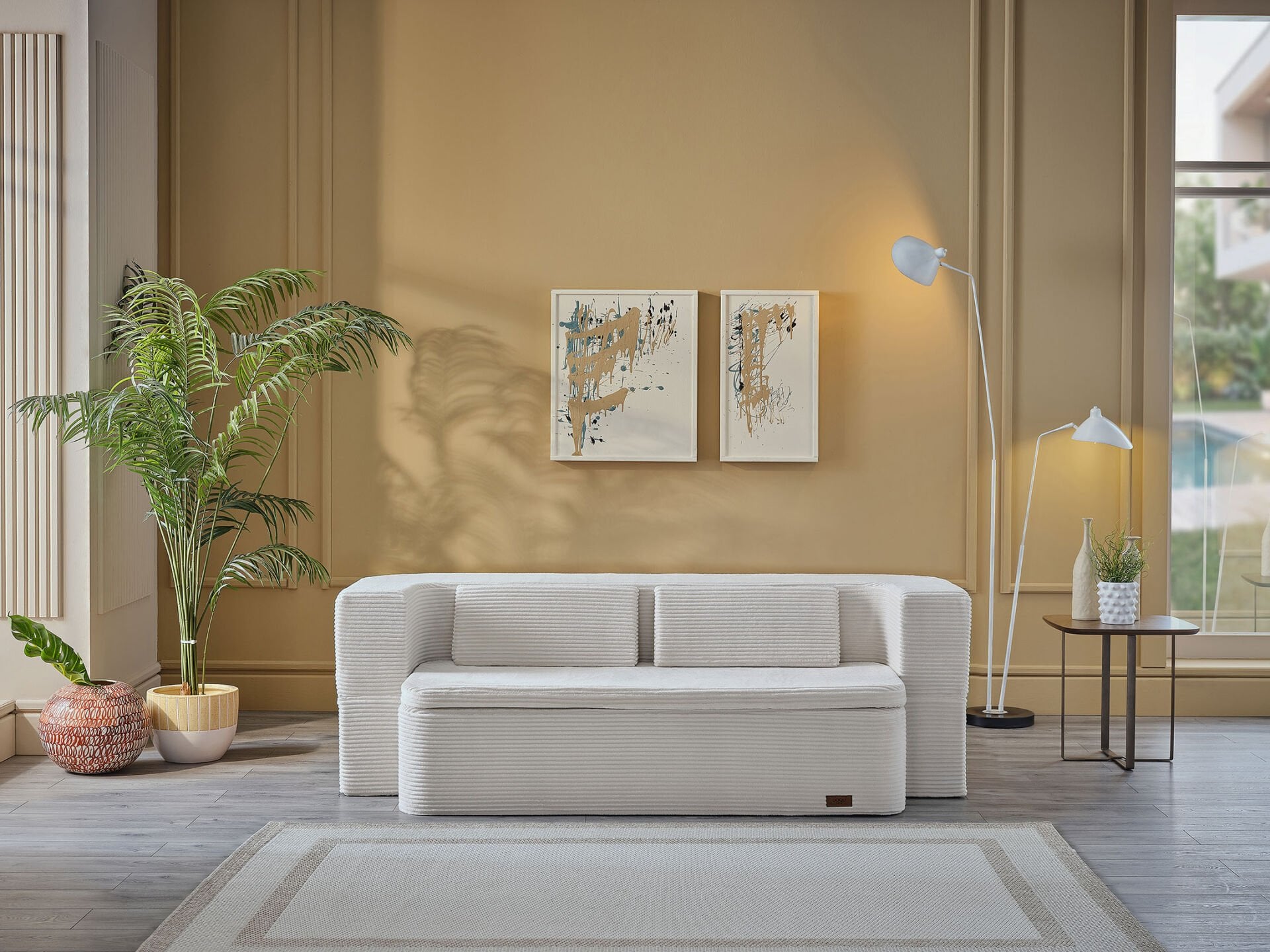 Serena Fonksiyonel Yatak Olabilen Pedli Koltuk Krem