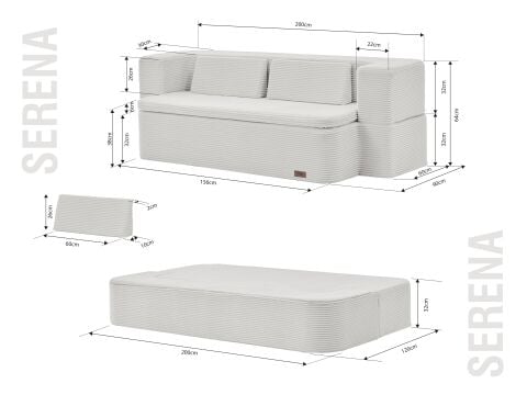 Serena Fonksiyonel Yatak Olabilen Pedli Koltuk Krem