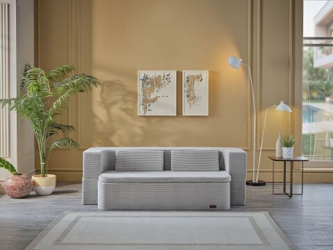 Serena Fonksiyonel Yatak Olabilen Pedli Koltuk Gümüş