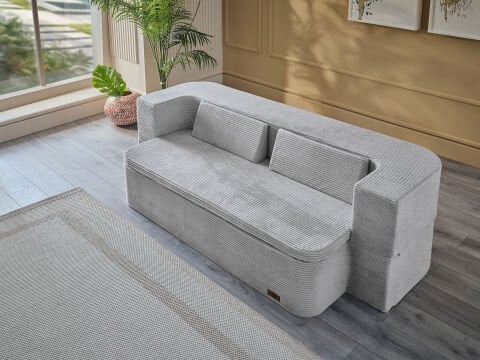 Serena Fonksiyonel Yatak Olabilen Pedli Koltuk Gümüş