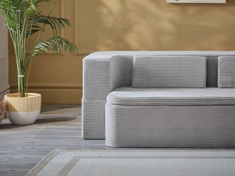 Serena Fonksiyonel Yatak Olabilen Pedli Koltuk Gümüş