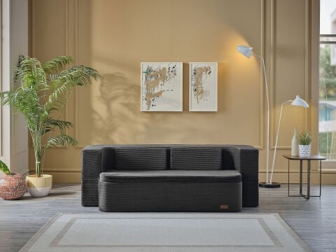 Serena Fonksiyonel Yatak Olabilen Pedli Koltuk Füme