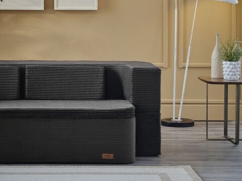 Serena Fonksiyonel Yatak Olabilen Pedli Koltuk Füme