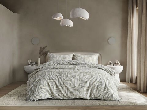 Nola Easy Comforter Nevresim Takımı Çift Kişilik - Adaçayı