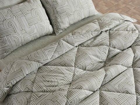 Nola Easy Cotton Comforter Set Çift Kişilik - Adaçayı