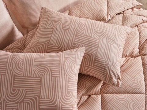 Nola Easy Cotton Comforter Set Çift Kişilik - Cappucino