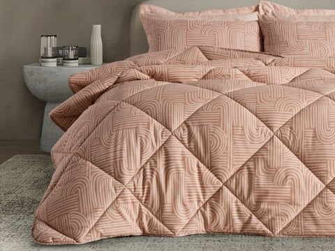Nola Easy Cotton Comforter Set Çift Kişilik - Cappucino