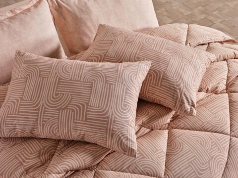 Nola Easy Cotton Comforter Set Tek Kişilik - Cappucino