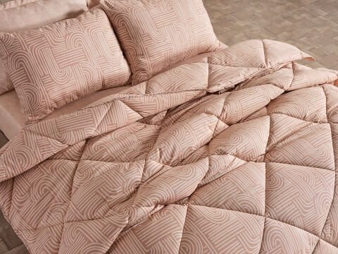 Nola Easy Cotton Comforter Set Tek Kişilik - Cappucino