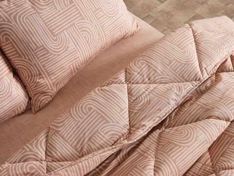 Nola Easy Cotton Comforter Set Tek Kişilik - Cappucino