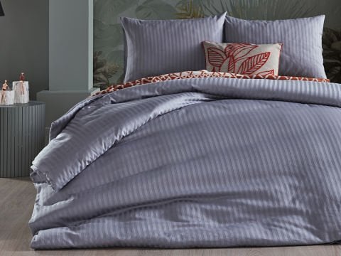 Saten Artline Nevresim Takımı Çift King Size - Gri