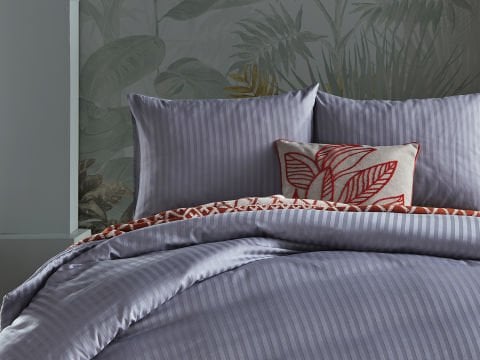 Saten Artline Nevresim Takımı Çift King Size - Gri