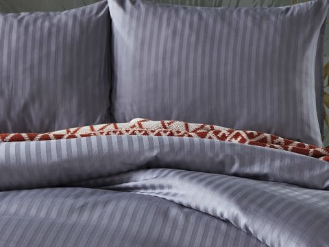 Saten Artline Nevresim Takımı Çift King Size - Gri