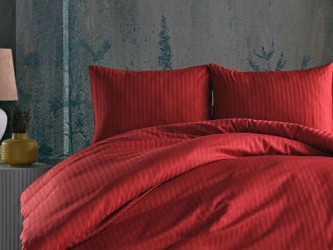 Saten Artline Nevresim Takımı Çift King Size - Kiremit