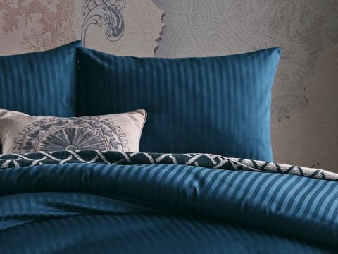 Saten Artline Nevresim Takımı Çift King Size - Mavi