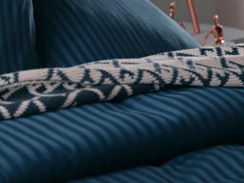 Saten Artline Nevresim Takımı Çift King Size - Mavi