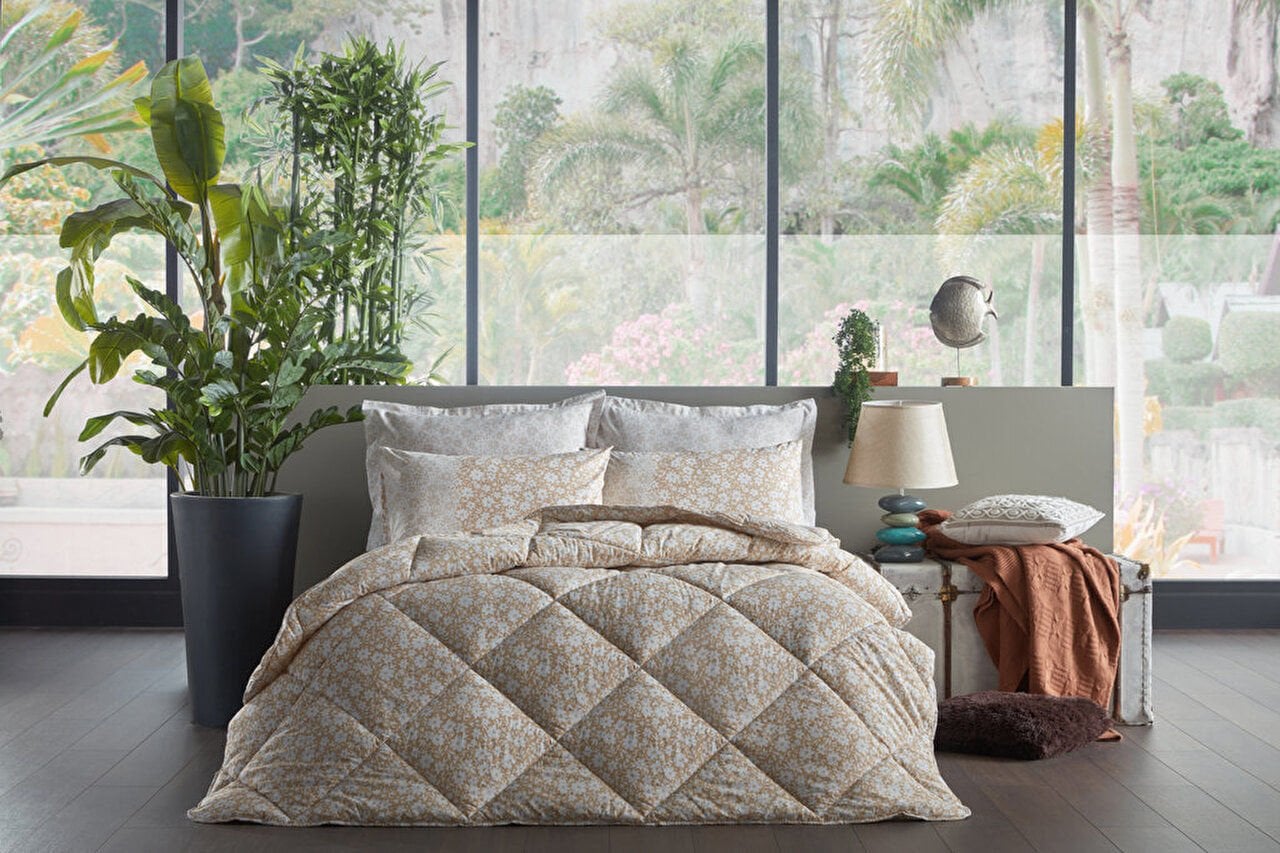 Poly Cotton Biella Uyku Seti Çift Kişilik - Kahve