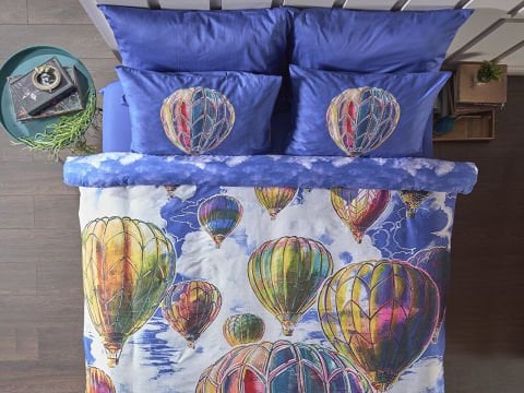 Barış Sarıbaş Kapadokya Balonları Nevresim Takımı Tek Kişilik - Mavi