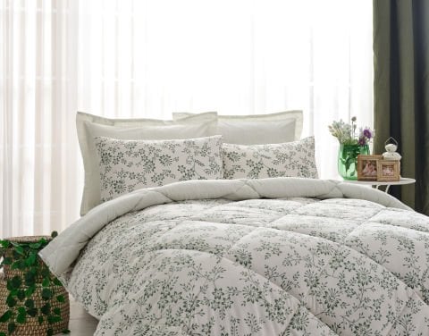 Easy Cotton Comforter Set Belinda Tek Kişilik - Beyaz