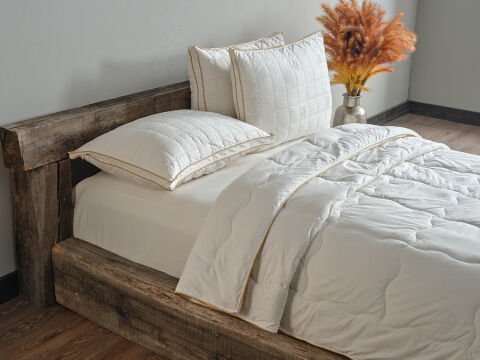 Yün Yorgan Çift King Size - Ekru