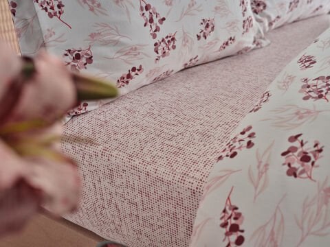 Multi Selection Nevresim Takımı + Yatak Örtüsü Diador Tek Kişilik - Bordo
