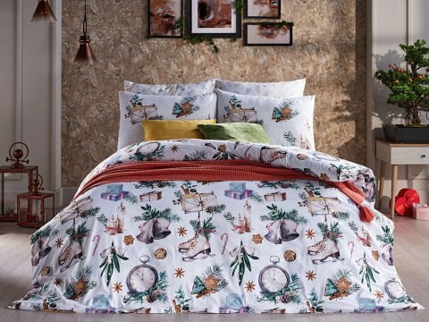 Polycotton Skate Nevresim Takımı Çift King Size - Yeşil