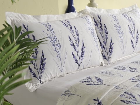 Lara Pike Takımı Flora Çift Kişilik - Beyaz