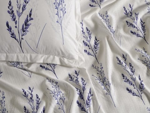 Lara Pike Takımı Flora Çift Kişilik - Beyaz