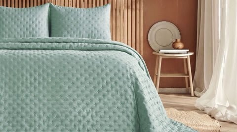 Boho Chic Spring Yatak Örtüsü Softia Çift Kişilik - Yesil