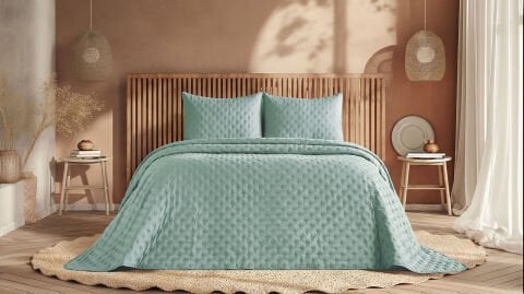 Boho Chic Spring Yatak Örtüsü Softia Tek Kişilik - Yesil
