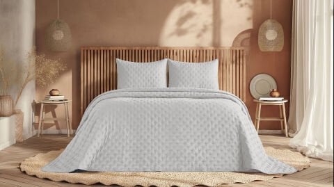 Boho Chic Spring Yatak Örtüsü Softia Çift Kişilik - Ekru