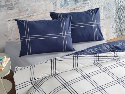 Ranforce Nevresim Takımı Navy Tek King Size - Lacivert