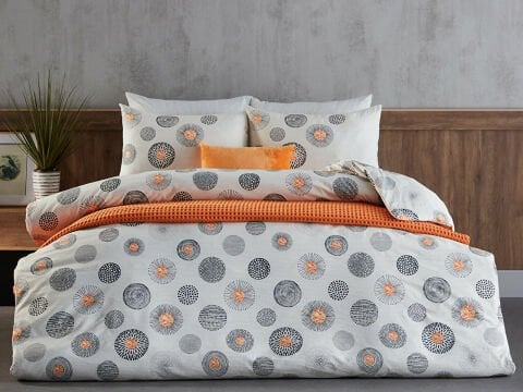 Polycotton Pamuklu Nevresim Takımı Cosmos Çift Kişilik - Gri