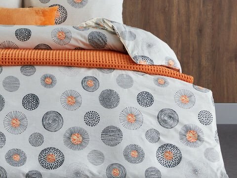 Polycotton Pamuklu Nevresim Takımı Cosmos Çift Kişilik - Gri