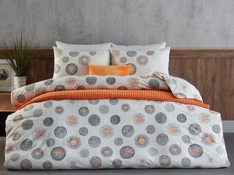 Polycotton Pamuklu Nevresim Takımı Cosmos Çift Kişilik - Gri