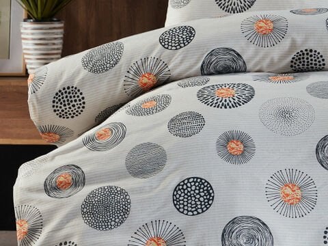 Polycotton Pamuklu Nevresim Takımı Cosmos Çift Kişilik - Gri