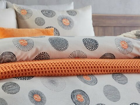 Polycotton Pamuklu Nevresim Takımı Cosmos Çift Kişilik - Gri