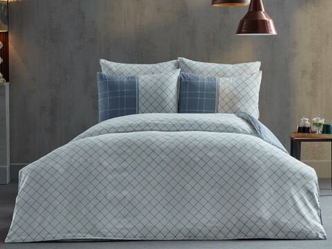 Polycotton Pamuklu Nevresim Takımı Vogy Tek Kişilik - Mavi