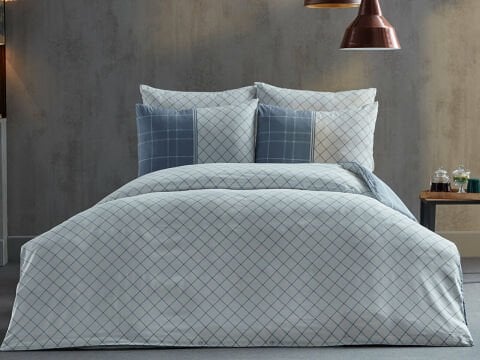Polycotton Pamuklu Nevresim Takımı Vogy Tek Kişilik - Mavi