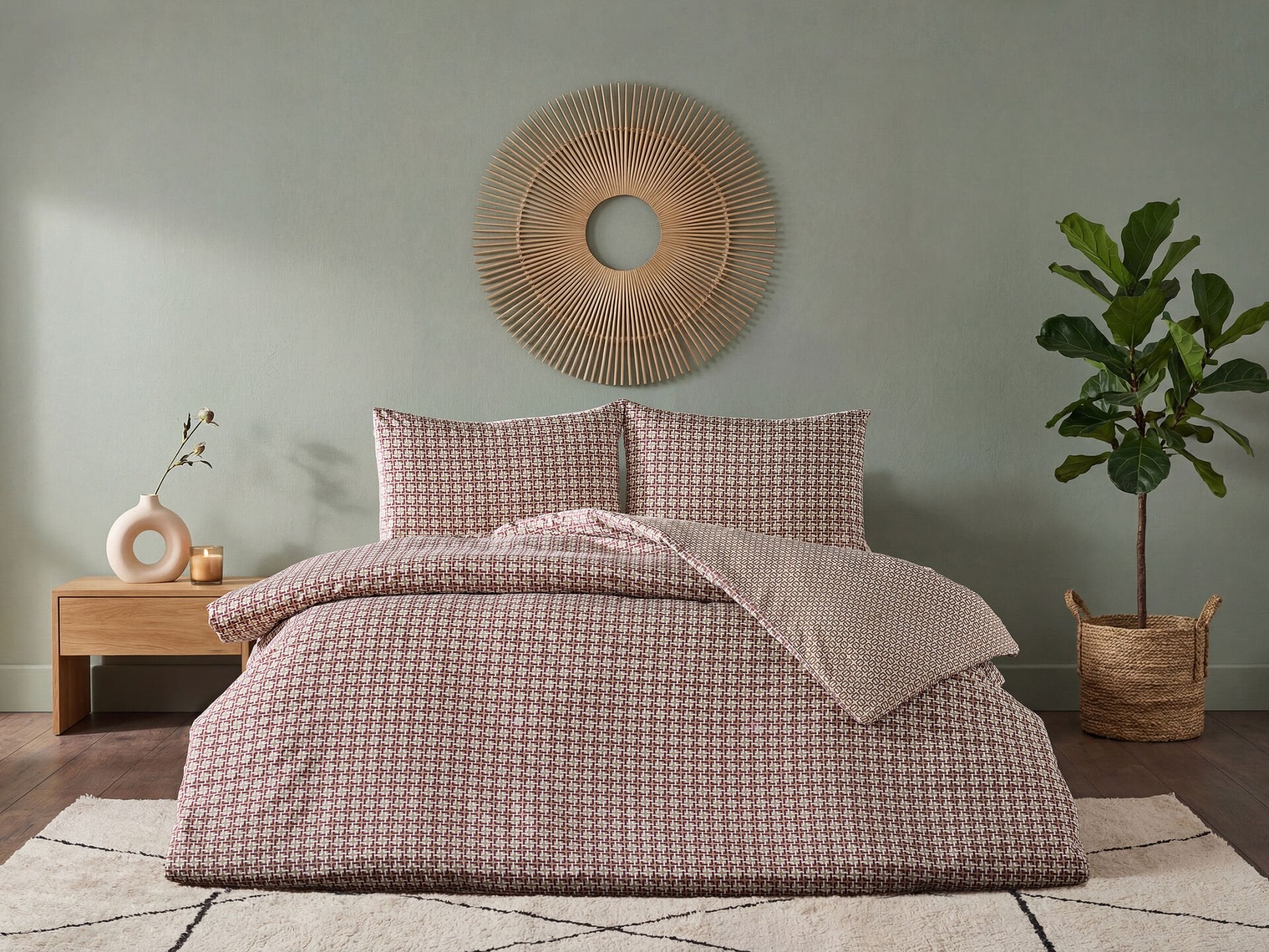 Easy Cotton Nevresim Takımı Harmony Capri Çift Kişilik - Bordo