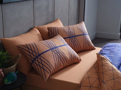 Ranforce Pamuk Nevresim Takımı Fiore Çift King Size - Turuncu