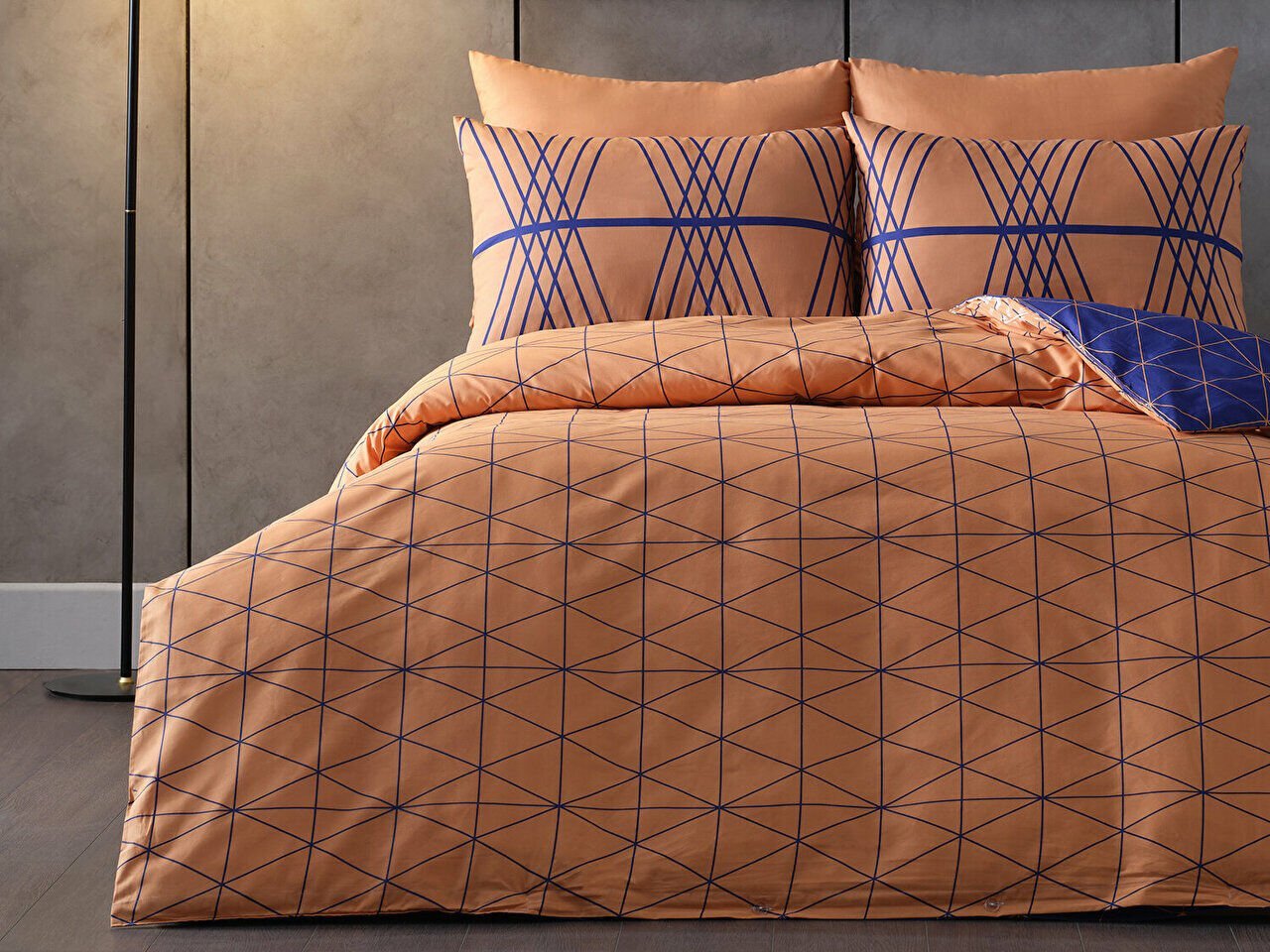 Ranforce Pamuk Nevresim Takımı Fiore Tek Kişilik - Turuncu